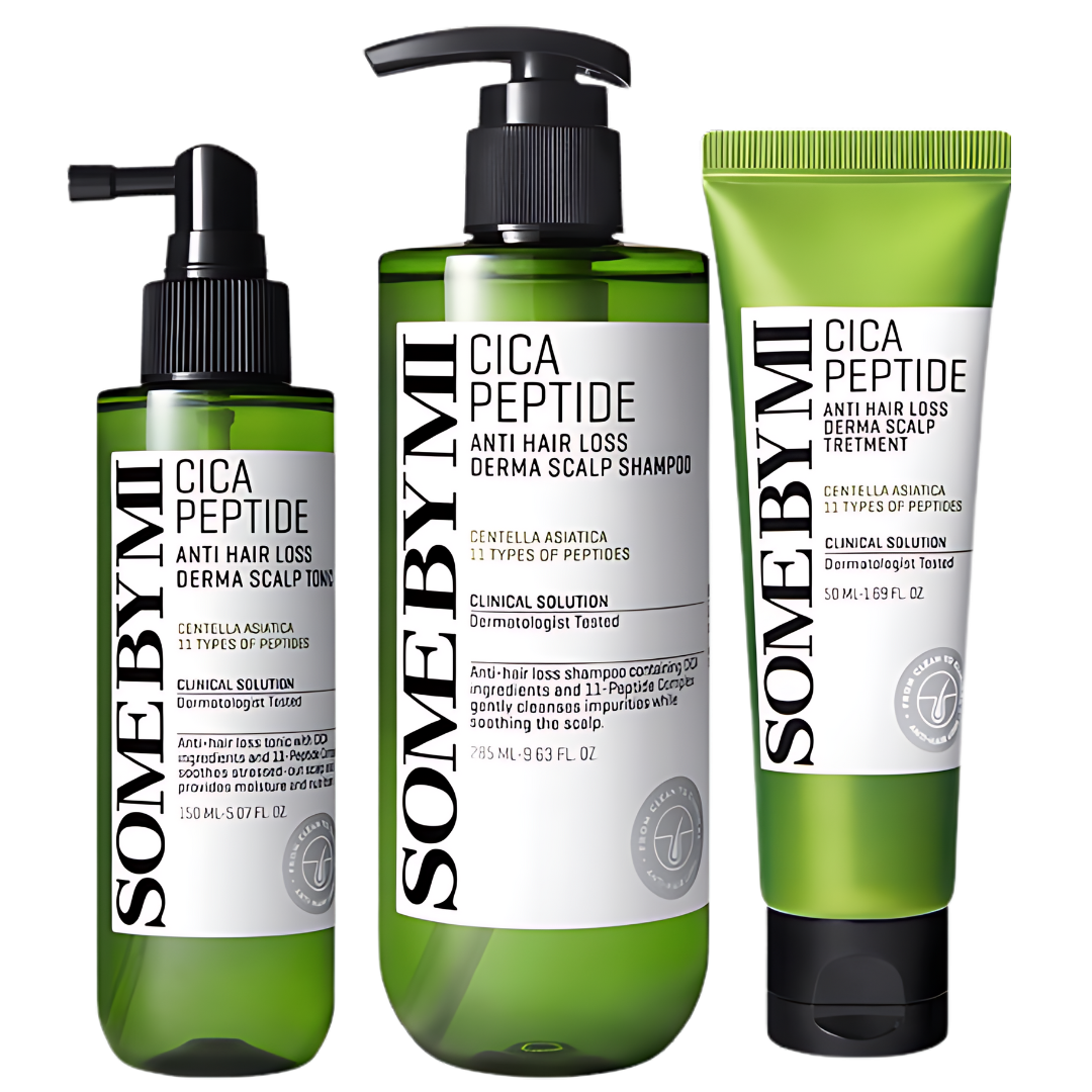 Cica Peptide Anti Hair Loss Derma Scalp Care Set (Shampoo+Tonic+Treatment)