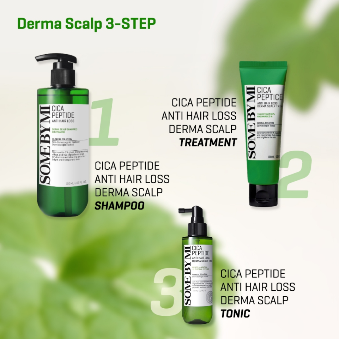 Cica Peptide Anti Hair Loss Derma Scalp Care Set (Shampoo+Tonic+Treatment)