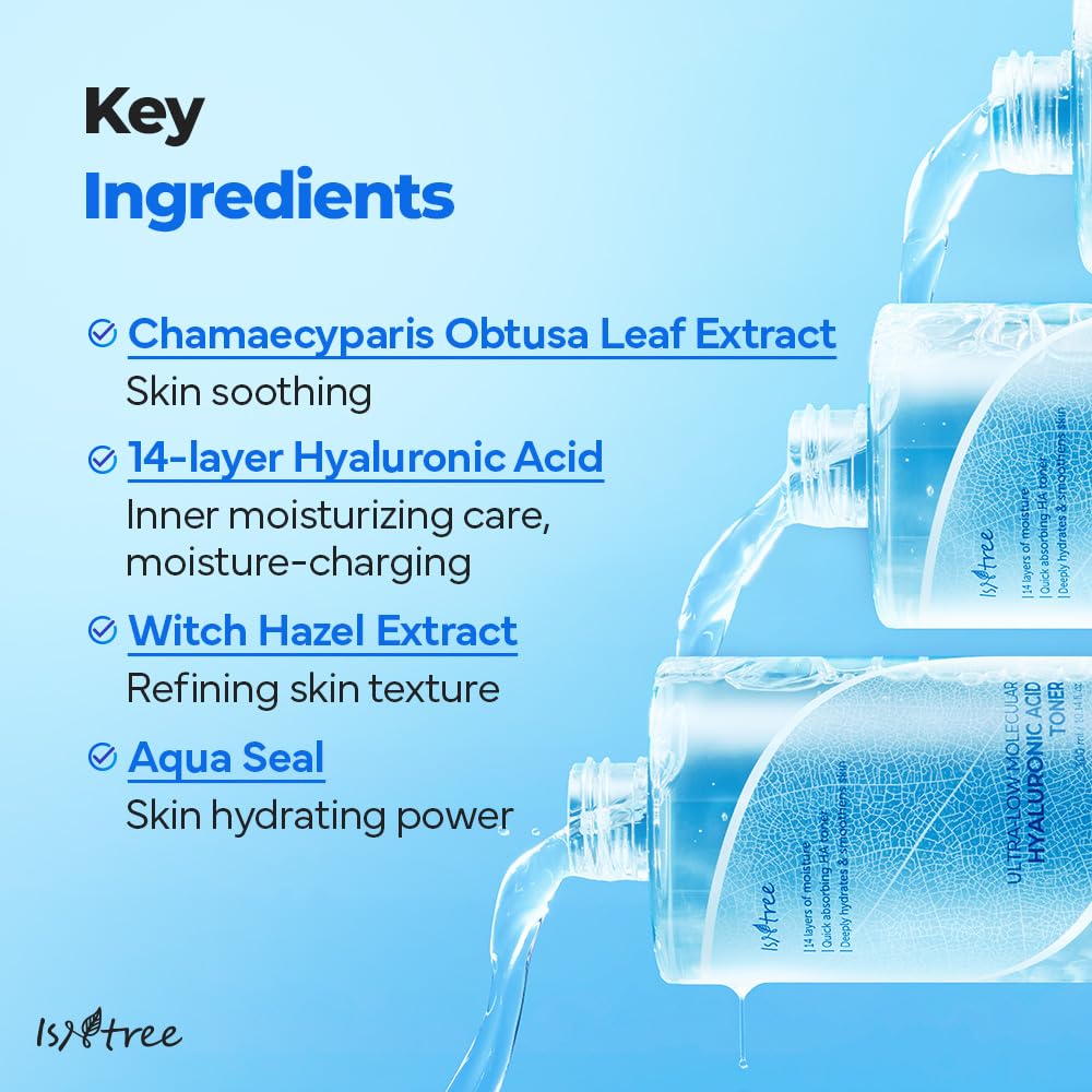 Isntree Ultra-Low Molecular Hyaluronic Acid Toner - 300ml