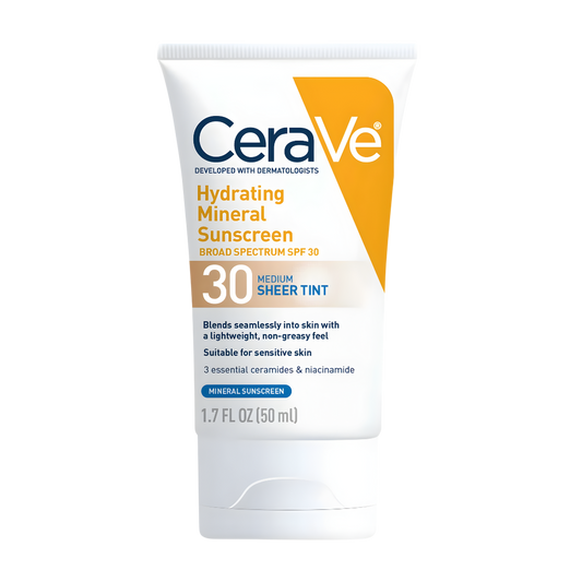 CeraVe Hydrating Mineral Sunscreen SPF30 Medium Sheer Tint - 50ml