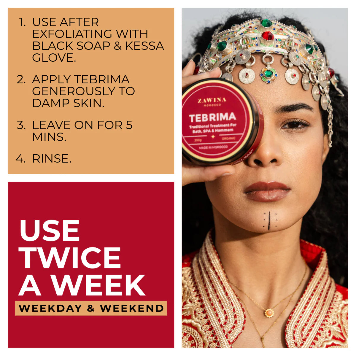 Zawina Morocco Tebrima Body Mask - 200g