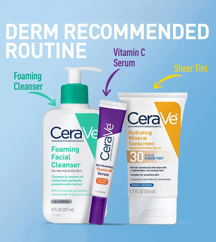 CeraVe Hydrating Mineral Sunscreen SPF30 Medium Sheer Tint - 50ml
